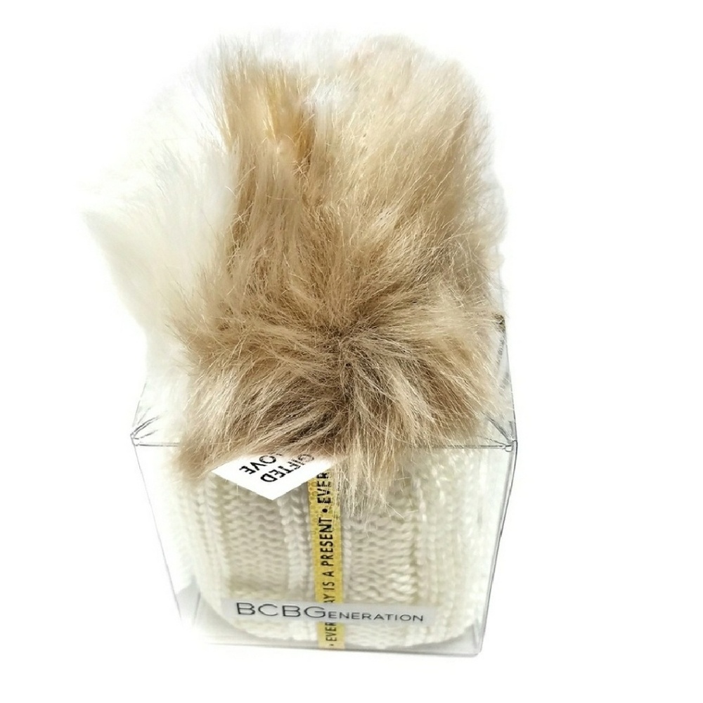❄3/$20 BCBGeneration Faux Fur Pom Pom Beanie - Picture 2 of 6